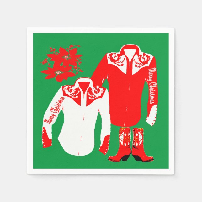 Servilleta De Papel Noche de vaca Rodeo Camisetas occidentales Feliz N (Anverso)