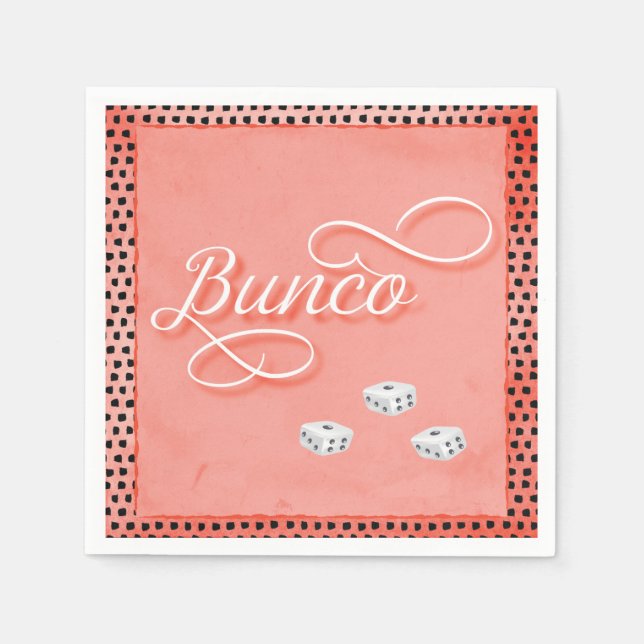 Servilleta De Papel Noche del juego de los dados de Bunco (Anverso)