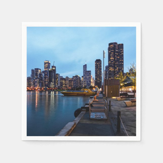 Servilleta De Papel Noche En El Pier De La Marina (Anverso)