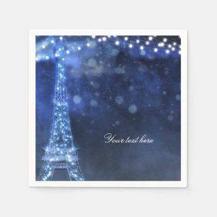 Servilleta De Papel Noche Encantada de Tarde Azul en París Torre Eiffe