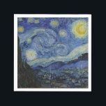 Servilleta De Papel "Noche estrellada" por Van Gogh<br><div class="desc">Este diseño presenta una reproducción sin alteraciones ni ediciones muy alta de la famosa pintura "Starry Night" de Van Gogh.</div>