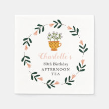 Noche floral moderna Tea Cumpleaños