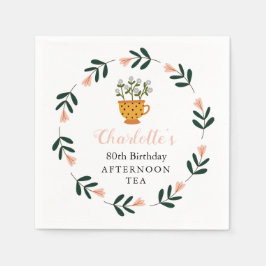 Servilleta De Papel Noche floral moderna Tea Cumpleaños