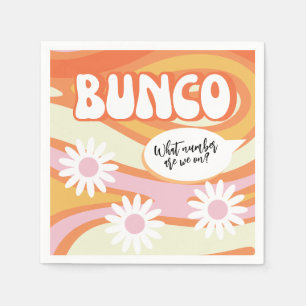 Servilleta De Papel Noche Funny Groovy Naranja y Pink Bunco