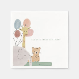 Servilleta De Papel Noche lindo de cumpleaños animal