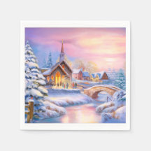 Noche sagrada, escena de invierno de vacaciones