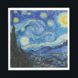 Servilleta De Papel Noche Van Gogh Starry. Arte vintage impresionista<br><div class="desc">La servilleta Van Gogh "La Noche estrellada".</div>