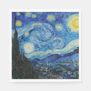Servilleta De Papel Noche Van Gogh Starry. Arte vintage impresionista