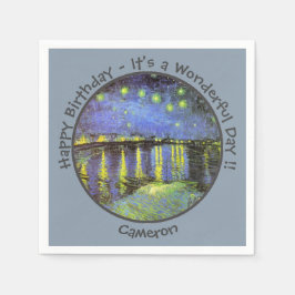 Servilleta De Papel Noche van Gogh Starry sobre artículos de Fiesta en