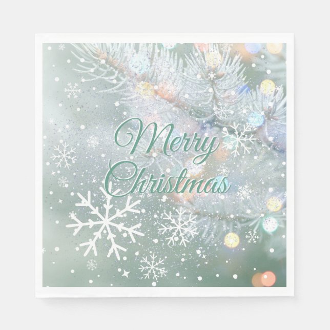 Servilleta De Papel Nochebuena verde para navidad (Anverso)