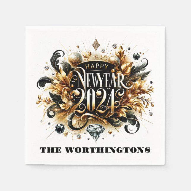 Servilleta De Papel Noches de Año Nuevo Feliz (Anverso)