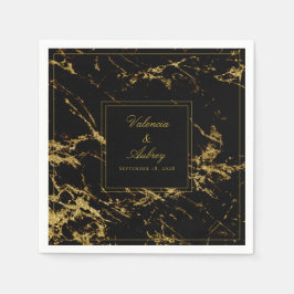 Servilleta De Papel Noches En Granito Y Boda De Oro Cóctel De 5 Pulgad