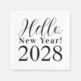 Servilleta De Papel Nochevieja Fiesta blanco y negro