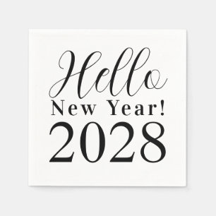 Servilleta De Papel Nochevieja Fiesta blanco y negro