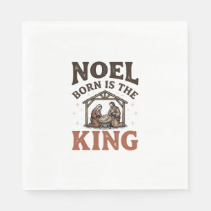 Servilleta De Papel Noel Nació Es el Rey Navidad Vintage Natividad