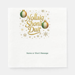 Servilleta De Papel Nollaig Shona Duit Navidad irlandesa personalizada