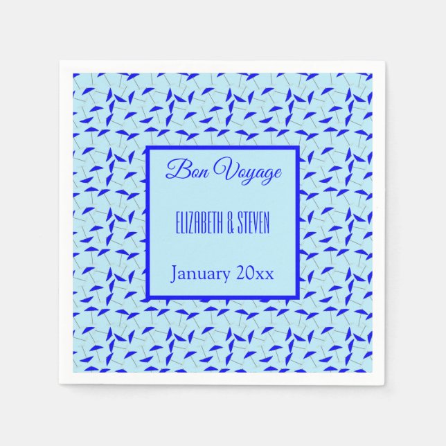 Servilleta De Papel Nombardía azul patrón Bon Voyage (Anverso)