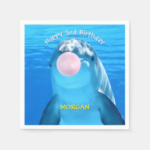 Servilleta De Papel Nombra de delfín lindo de cumpleaños