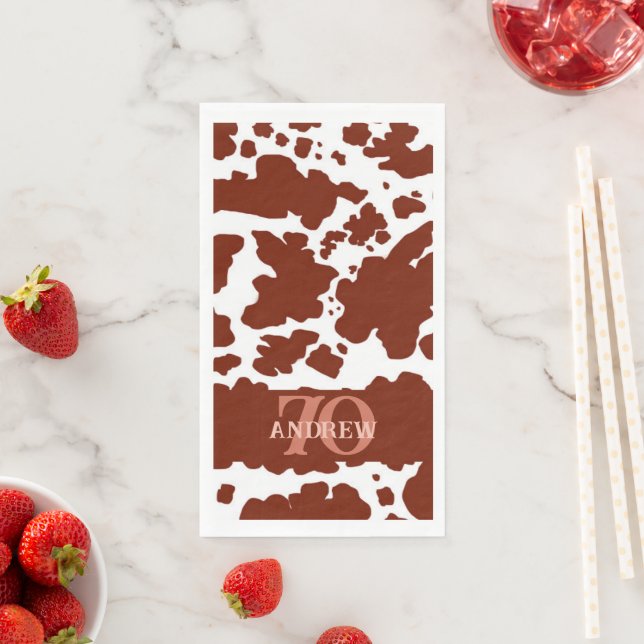 Servilleta De Papel Nombramiento Edad Lugares de Vaca Marrón Imprimir  (In situ)