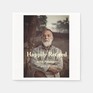 Servilleta De Papel nombre año años de servicio Feliz jubilación foto