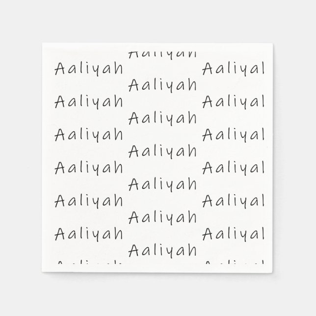 Servilleta De Papel Nombre de Aaliyah (Anverso)