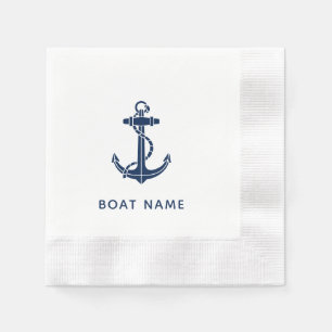 Servilleta De Papel Nombre de barco personalizado Anchor Cruise Trip