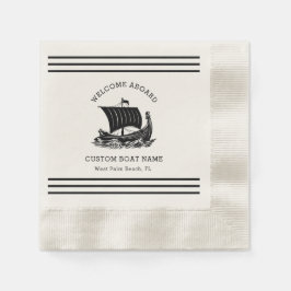 Servilleta De Papel Nombre de barco personalizado moderno náutico y lo