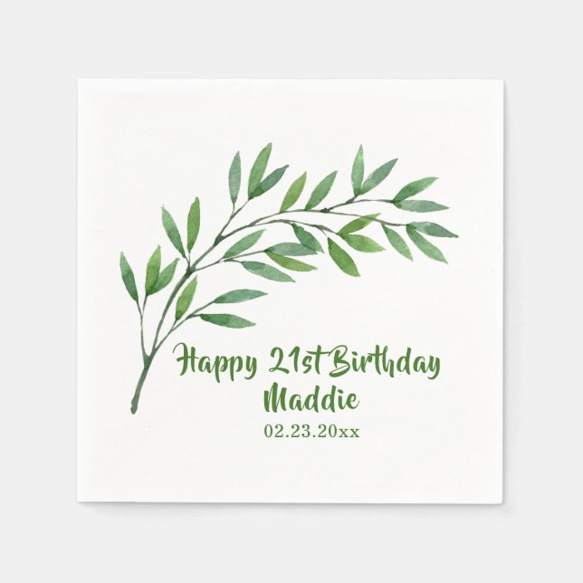 Servilleta De Papel Nombre de bifurcación de vegetación botánica inscr (Anverso)