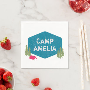 Servilleta De Papel Nombre de Campamento Personalizado Único Fiesta de