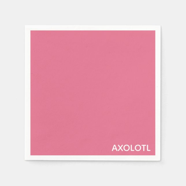 Servilleta De Papel Nombre de color rosa Axolotl (Anverso)