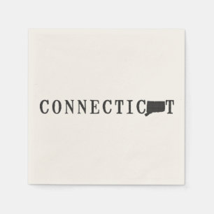 Servilleta De Papel Nombre de Connecticut con letra con forma de estad