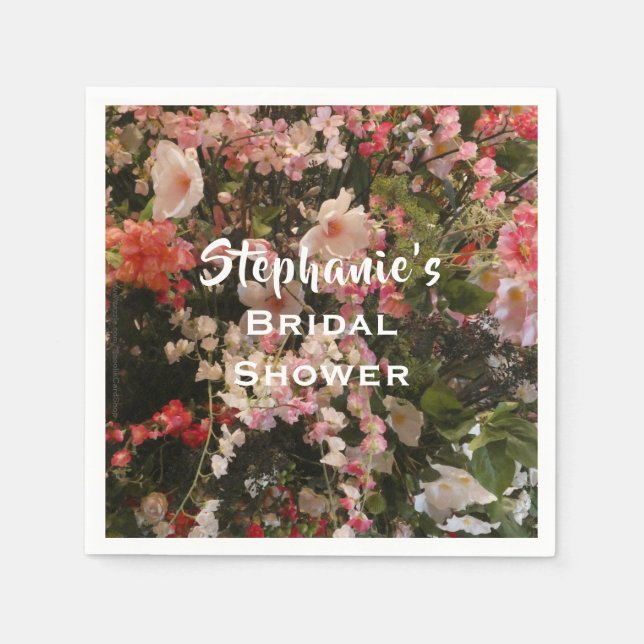 Servilleta De Papel Nombre de Despedida de Soltera Floral Papel Flores (Anverso)