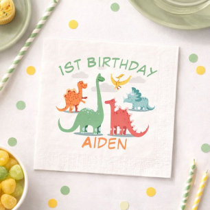 Servilleta De Papel Nombre de dinosaurio de cumpleaños