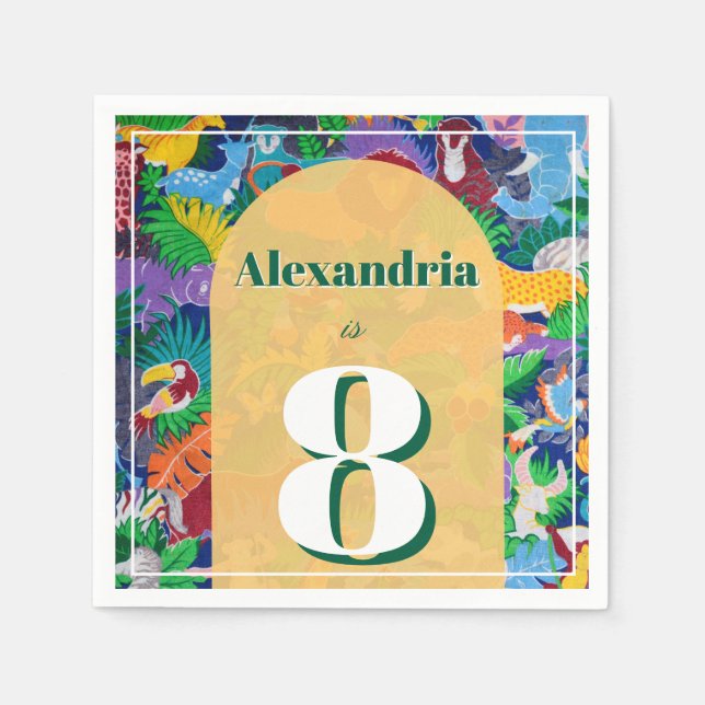 Servilleta De Papel Nombre de edad del Personalizado de cumpleaños del (Anverso)