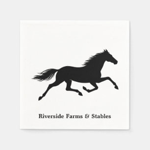 Servilleta De Papel Nombre de Establo de Caballos Ecuestres Blanco