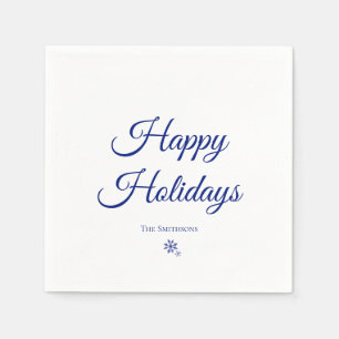 Servilleta De Papel Nombre de familia personalizado Felices Fiestas Co