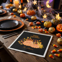 Servilleta De Papel Nombre de familia personalizado Feliz Halloween 
