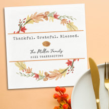 Nombre de familia personalizado Otoño Día de Acció