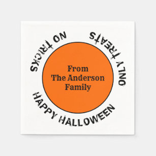 Servilleta De Papel Nombre de familia tipografía moderna Feliz Hallowe