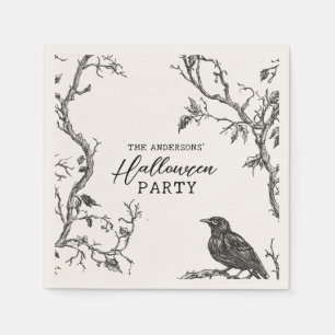 Servilleta De Papel Nombre de Familia Vintage Gótico Fiesta de Hallowe