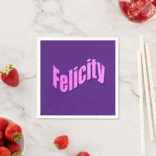 Servilleta De Papel Nombre de Felicidad de Mosaico Rosa, servilletas d