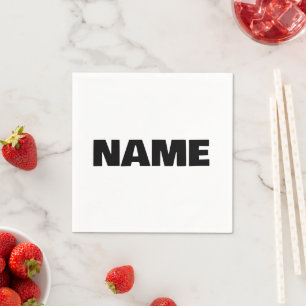 Servilleta De Papel nombre de iniciales minimalistas de personalizable