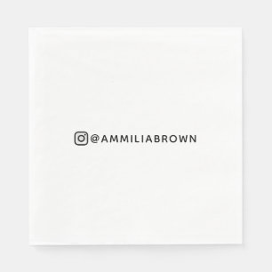 Servilleta De Papel Nombre de Instagram personalizado   Napkin Fiesta 