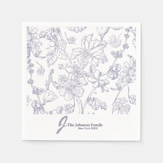 Servilleta De Papel Nombre de Monograma de Familia Personalizada Guión