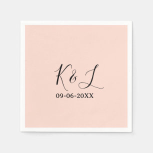 Servilleta De Papel nombre de pareja de boda letra fecha rojo fondo pa