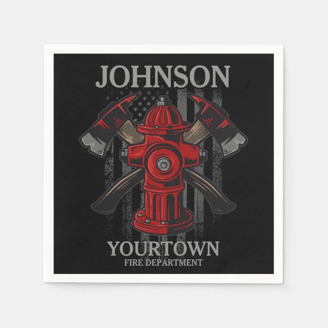 Servilleta De Papel NOMBRE DEL bombero Departamento de bomberos Bander (Anverso)