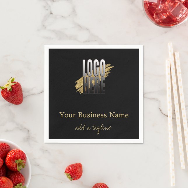 Servilleta De Papel Nombre del logotipo comercial personalizado Negro  (In situ)