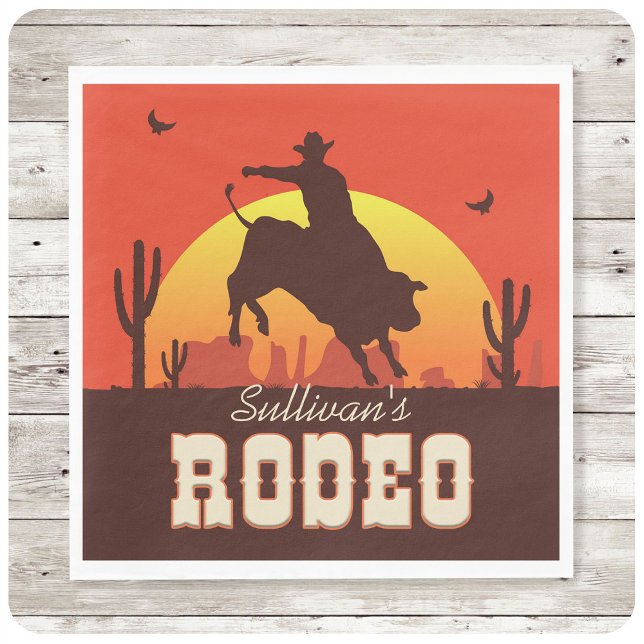 Servilleta De Papel NOMBRE DEL personalizable Rodeo de Cowboy Bull Rid (Subido por el creador)
