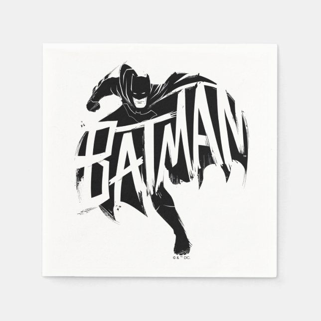 Servilleta De Papel Nombre del pincel de tinta de Batman (Anverso)
