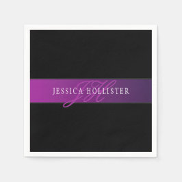 Servilleta De Papel Nombre elegante y comienzo/s monogramado